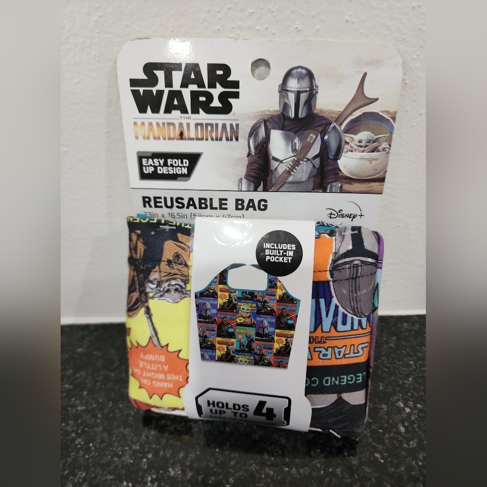 Disney Star Wars the Mandalorian Reusable Tote Bag with Pocket